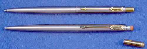 PARKER NEW CLASSIC STAINLESS BALLPOINT AND .5MM PENCIL SET