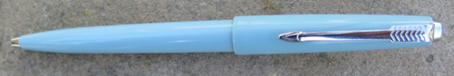 PARKER ALL PLASTIC CAP ACTUATED BALLPOINT MADE IN ARGENTINA - POWDER BLUE
