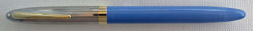 This Snorkel has a linned stainless steel cap with 3/16" gold filled band and blank gold filled clip and a white dot.