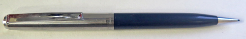 #6312: PARKER 21 PENCIL IN NAVY AND CHROME TRIM WITH BRUSHED STAINLESS CAP