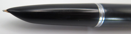 #6384: NOS PARKER 51 SPECIAL FOUNTAIN PEN IN BLACK WITH A BRUSHED STAINLESS CAP. CHROME TRIM. NIB IS FINE 14K. NEVER INKED