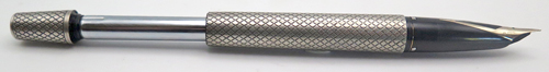 ITEM #6460: SHEAFFER STERLING SOUVEREIGN WITH TOUCHDOWN FILLIN SYSYTEM. EARLY SYMETRICAL SQUARE PATTERN. NIB IS MEDIUM/FINE 14K INLAID NIB