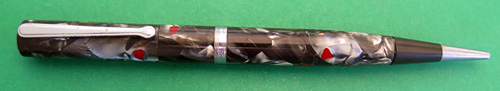 WATERMANS GREY/ RED / BLACK MARBLED PENCIL WITH CHROME TRIM. 