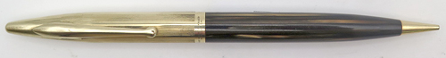 ITEM #3141: SHEAFFER CREST PENCIL WITH GOLD FILL CAP IN BROWN/GOLD STRIPED. Mechanism works both ways. 