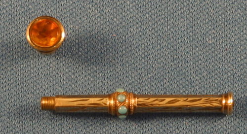 GOLD FILLED TURQUOISE VICTORIAN PENCIL