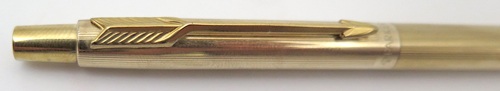 ITEM #3996: PARKER CLASSIC BALLPOINT IN GOLD FILLED PEN + TRIM. CLICKER BALLPOINT MECHANISM. NOS. 