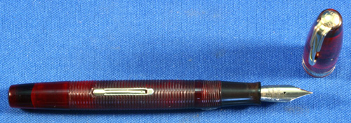 WATERMAN's RED RIBBED FOUNTAIN PEN