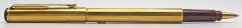 ITEM #4789: PARKER ARROW GOLD PLATED BALLPOINT. MAROON BLIND CAP AND SECTION. BLACK TASSIES