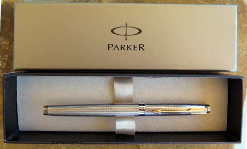USA Parker Classic Sterling Silver Cisele /& Gold Ballpoint Pen In Box MINT