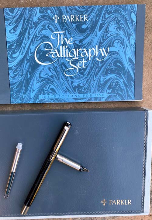 1029: Parker The Calligraphy Set Fountain Pen with nibs