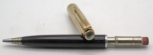 ITEM #6083: PARKER 51 PENCIL IN RARE PLUM COLOR. GOLD PLATED TRIM. MECHANISM WORKS. 