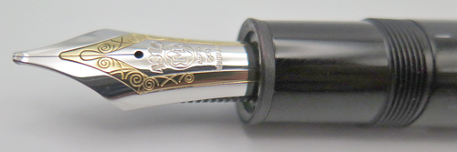 ITEM #6161: MONTBLANC 149 IN BLACK WITH SILVER TRIM. MEDIUM 18K NIB. Uncommon trim finish(usually comes in gold).