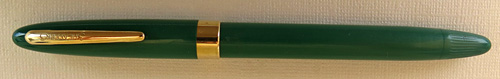 6195: SHEAFFER SARATOGA SNORKEL IN SAGE GREEN WITH OPEN TWO-TONE MED NIB