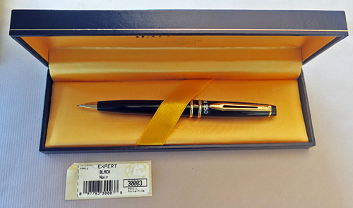 6234: WATERMAN EXPERT I PENCIL IN BLACK WITH BULBOUS BANDS, IN CLEAN BOX