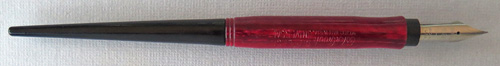 #6299: ESTERBROOK DIPPER FOUNTAIN PEN IN RED MARBLE.
