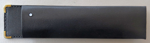 6352: MONT BLANC LEATHER PEN CASE IN BLACK, MODEL #902. HOLDS TWO PENS.