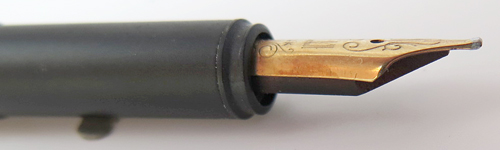 6380: DUNHILL NIB/SECTION/FEED. 14K NIB, LEFT FOOT OBLIQUE IN DOUBLE BROAD