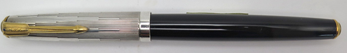 ITEM #6457: PARKER 51 EMPIRE FOUNTAIN PEN IN BLACK. PARKER 51 SPECIAL EDITION. STERLING CAP. FINE NIB.