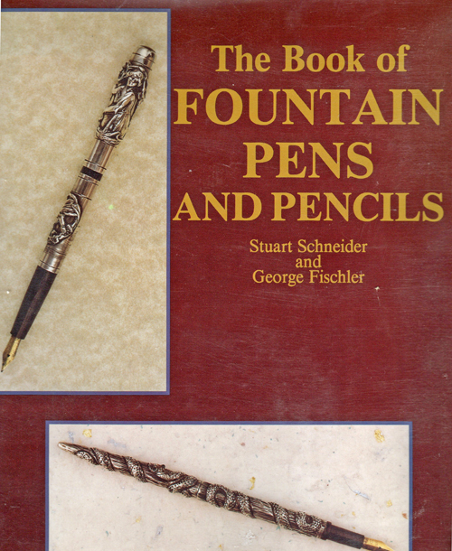 ITEM #6512: THE BOOK OF FOUNTAIN PENS AND PENCILS by STUART SCHNEIDER and GEORGE FISCHLER. Hardback. This is the companion book to Fountain Pens and Pencils: The Golden Age of Writing Instruments. Contains 276 pages with over 700 color photos and discriptions of fountain pens. Copyright 1992. Size 9.25 x 12.38"