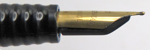 ITEM #6789: FRENCH MADE WATERMAN'S LAUREAT I IN BLUE/BLACK MARBLE. NIB IS MEDIUM. GOLD PLATED TRIM. CARTRIDGE FILLER. 