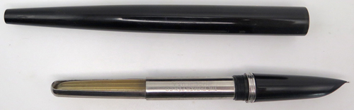 ITEM #6809: PARKER 51 AEROMETRIC DESK FOUNTAIN PEN IN BLACK. NIB IS OCTANIUM IN A MEDIUM GRADE. MKIII SHAPED END.