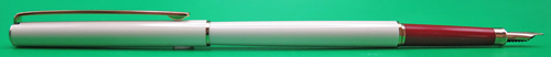 ITEM #6855: SAILOR ULTRA SLIM CHALANA FOUNTAIN PEN IN IVORY LACQUER with BURGUNDY SECTION + JEWELS. NEW OLD STOCK IN BOX. MADE IN JAPAN. 14k EXTRA FINE NIB. Part #11-0519.