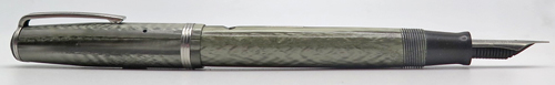 ITEM #6869: ESTERBROOK FOUNTAIN PEN IN PEARL GRAY. LATER J TRANSITIONAL SERIES. SINGLE WEDDING CAKE JEWEL. 1550 NIB IN EXTRA FINE. 