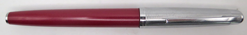 ITEM #6873: ESTERBROOK SAFARI FOUNTAIN PEN IN RED WITH STRIPED CHROME CAP. CARTRIDGE FILLER. NIB mo 1550.