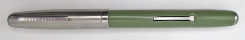 ITEM #6875: ESTERBROOK DELUXE SM FOUNTAIN PEN IN LIGHT GREEN. BLUE DOUBLE JEWEL + SECTION. FRICTION FIT CAP. NIB mo 9460. LEVER FILLER. 