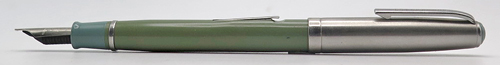 ITEM #6875: ESTERBROOK DELUXE SM FOUNTAIN PEN IN LIGHT GREEN. BLUE DOUBLE JEWEL + SECTION. FRICTION FIT CAP. NIB mo 9460. LEVER FILLER. 