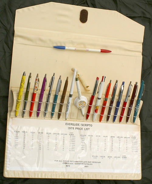 SCRIPTO EVERGLIDE SALESMAN'S BALLPOINT PEN SAMPLE CASE