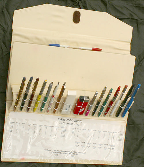 SCRIPTO EVERGLIDE SALESMAN'S BALLPOINT PEN SAMPLE CASE