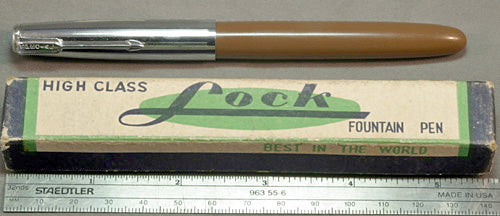 HIGH CLASS LOCK FOUNTAIN PEN in Brown.