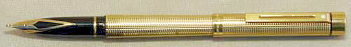 SHEAFFER OVERSIZE TARGA FOUNTAIN PEN in Gold w/ FLEXIBLE NIB