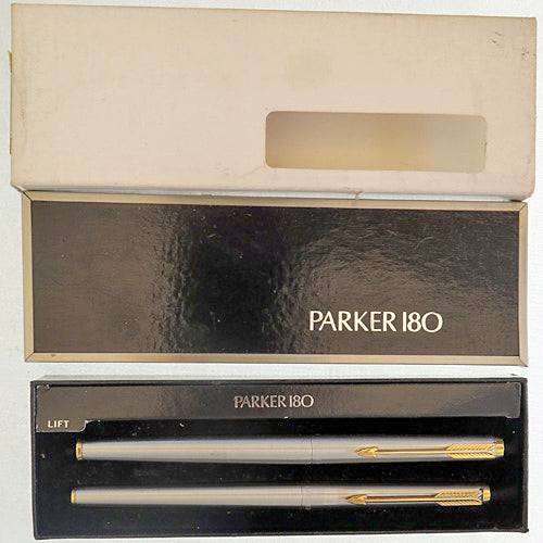 PARKER 180 FLIGHTER FOUNTAIN PEN AND CAP ACTUATED BALLPOINT