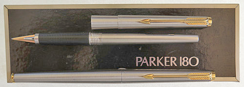 PARKER 180 FLIGHTER FOUNTAIN PEN AND CAP ACTUATED BALLPOINT