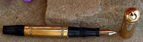 Parker 49 Fountain Pen Jack Knife Safety with 18k Rolled Gold Overlay