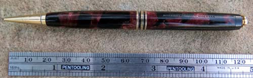PARKER DUOFOLD RINGTOP PENCIL IN RED/PEARL & BLACK MARBLE
