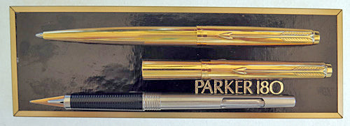 Parker 180 Fountain Pen + Ballpoint Set in Gold