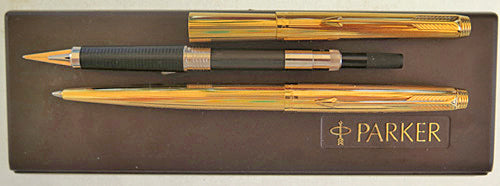 Parker 180 Fountain Pen + Ballpoint Set in Gold