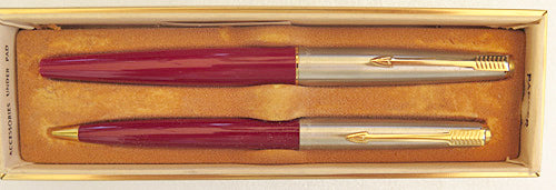 Parker 45 Fountain Pen + Pencil Set in Burgundy
