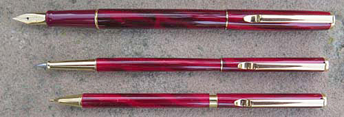 PILOT MINUET 3 PIECE SET IN SWIRLED RED