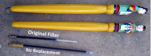 Korean Ballpoint Pens, Carved + Hand Painted, Set of 11