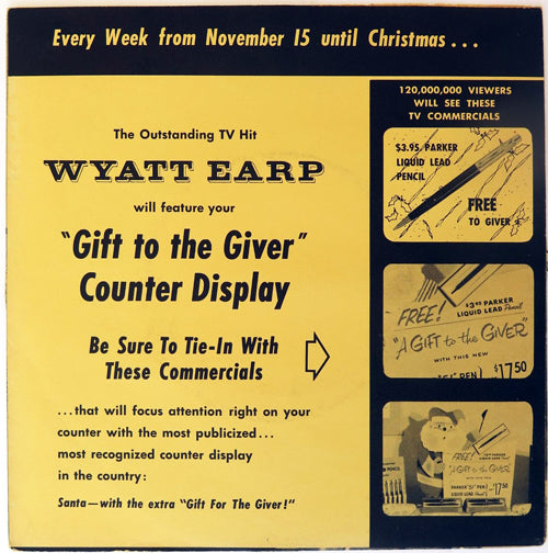 Parker Pen Wyatt Earp TV Show Sponsorship 45 RPM Record