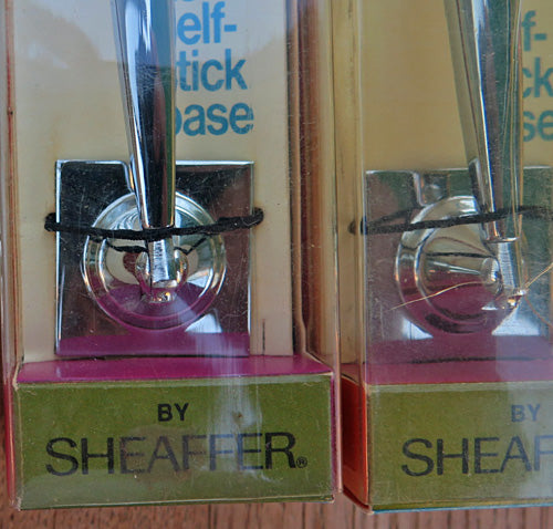 SHEAFFER PUTABLES, INSTANT, SELF ADHESIVE BALL POINT DESK PENS & BASES