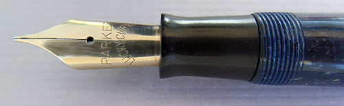 Parker Duofold Streamline Senior in Lapis with White Speckels