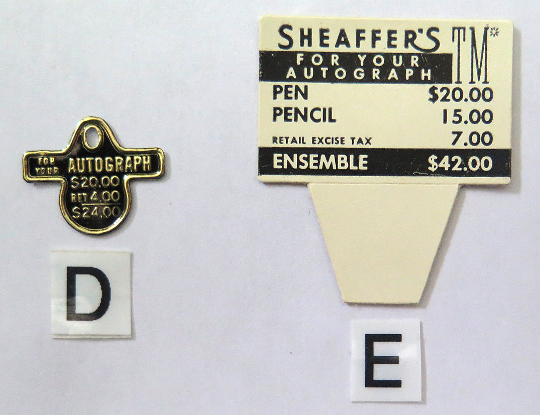 Sheaffer Clip & Box Tags