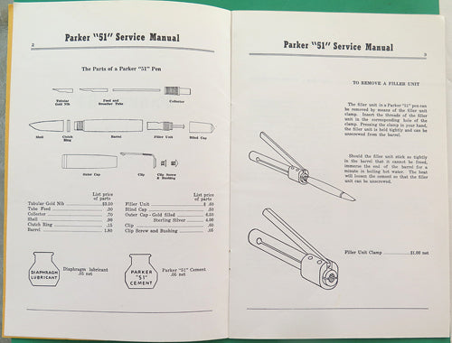 PARKER "51" SERVICE MANUAL NO. 6611