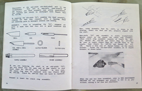 PFC REPAIR MANUAL FOR PARKER PENS BY CLIFF LAWRENCE, VOL 2