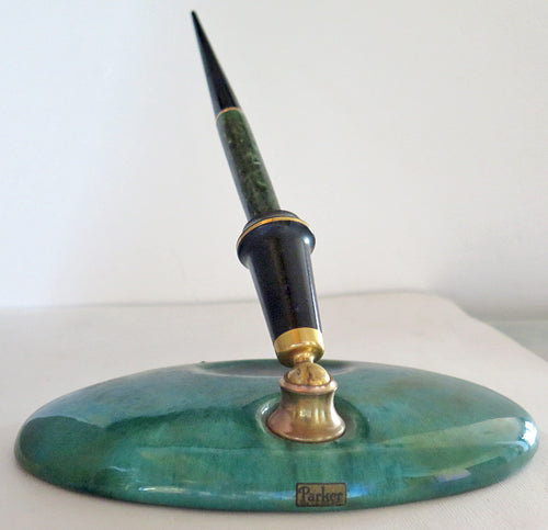 Parker Desk Base: Cermaic Green Marble + Pen
